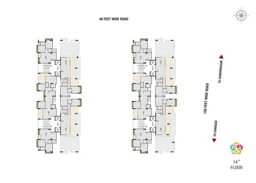  the-spenta-suraj Block A, Block B, Block C, Block D Cluster Plan for 14th Floor