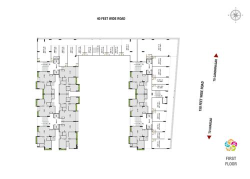  the-spenta-suraj Block A , Block B, Block C, Block D Cluster Plan for 1st Floor