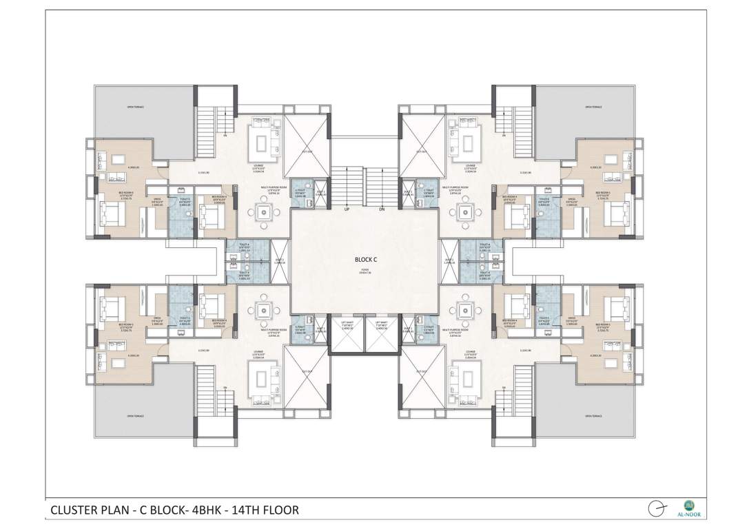  al noor Block C Cluster Plan for 14th Floor