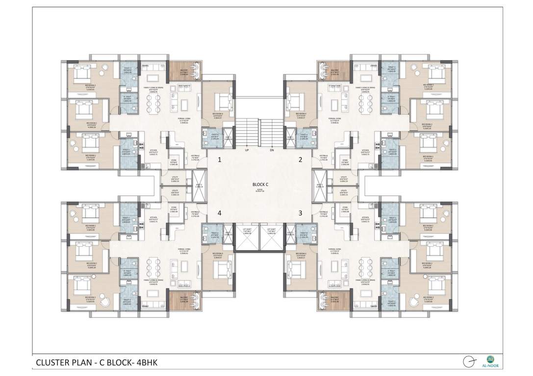  al noor Block C Cluster Plan from 2nd to 12th Floor