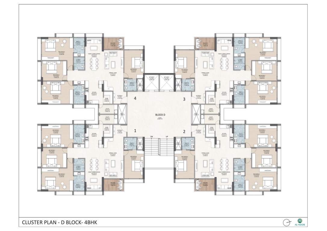  al noor Block D Cluster Plan from 2nd to 14th Floor