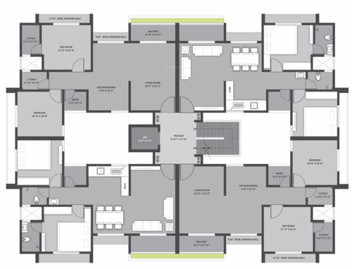  uma-park-mangalam-park-bldg-u Uma Park Mangalam Park Bldg U Cluster Plan For Typical Floor Plan