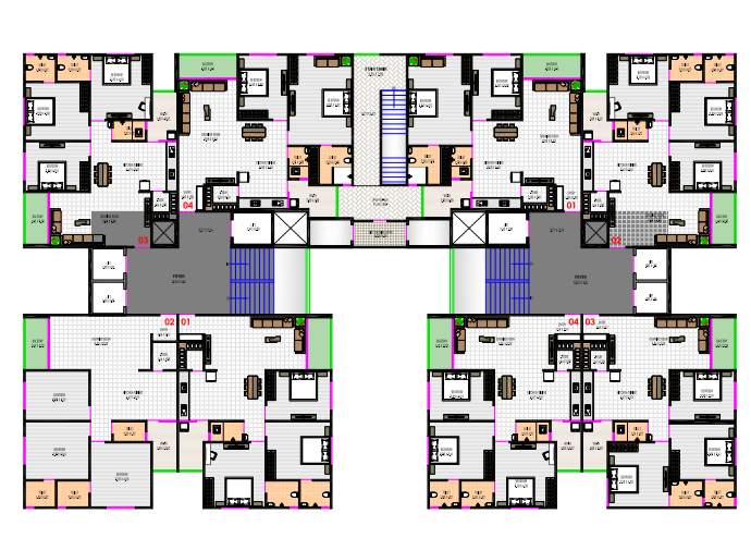  ganesh rivera Ganesh Rivera Cluster Plan for 5th Floor