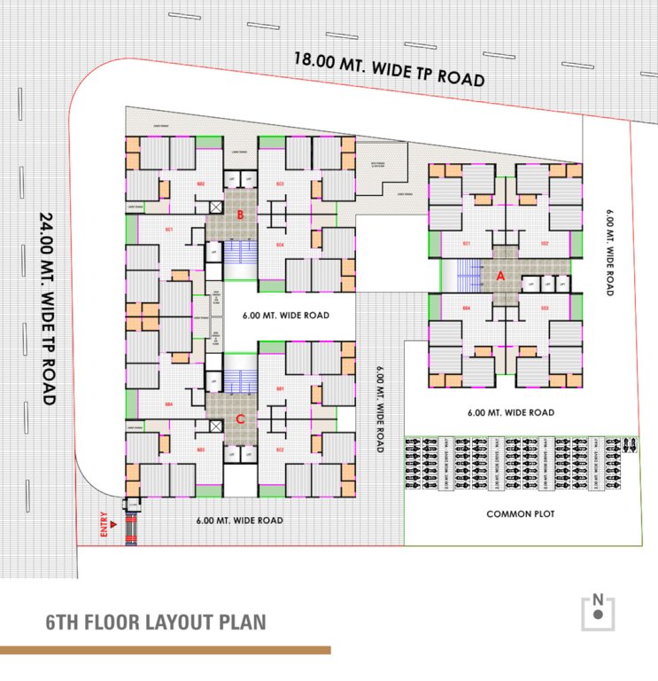  ganesh rivera Ganesh Rivera Cluster Plan for 6th Floor