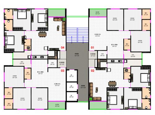  ganesh-rivera Ganesh Rivera Cluster Plan from 5th to 14th Floor