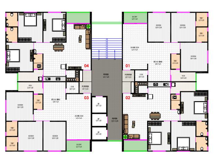  ganesh rivera Ganesh Rivera Cluster Plan from 5th to 14th Floor