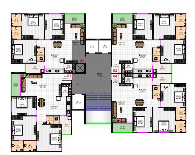  ganesh rivera Ganesh Rivera Cluster Plan from 6th to 14th Floor