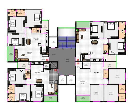  ganesh-rivera Ganesh Rivera Cluster Plan from 6th to 14th Floor