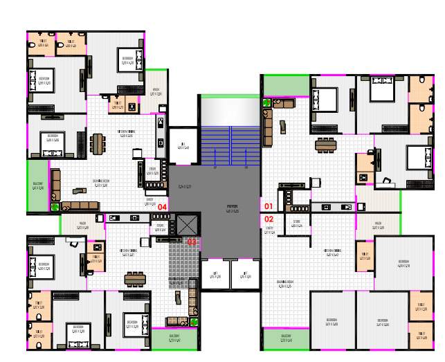  ganesh rivera Ganesh Rivera Cluster Plan from 6th to 14th Floor