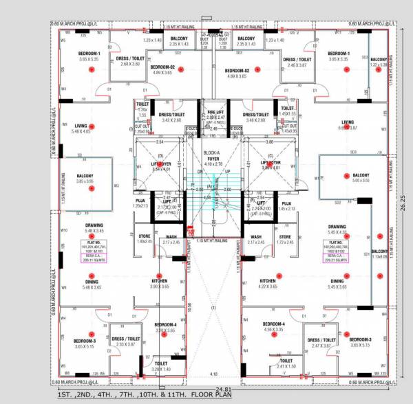  alphabet-b Block A Cluster Plan for Typical Floor