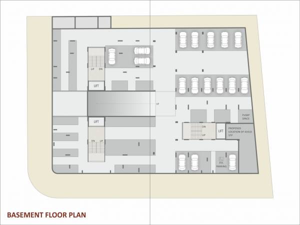  shashwat-heights Block A,B & C Basement Floor Cluster Plan