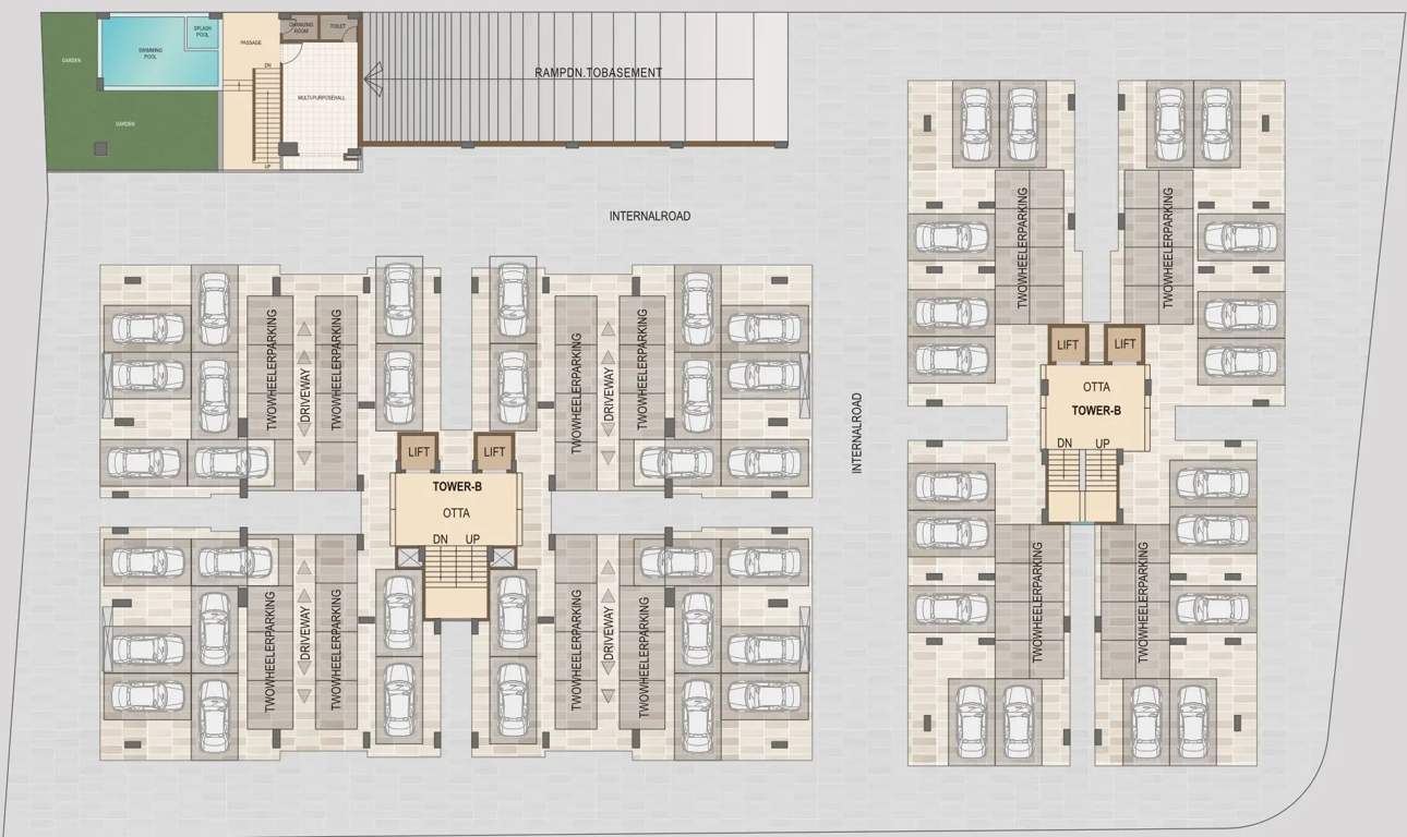  amardeep sky Block A Cluster Plan For Ground Floor