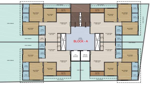  gurukrupa lakeview Block A Cluster Plan for 3rd Floor
