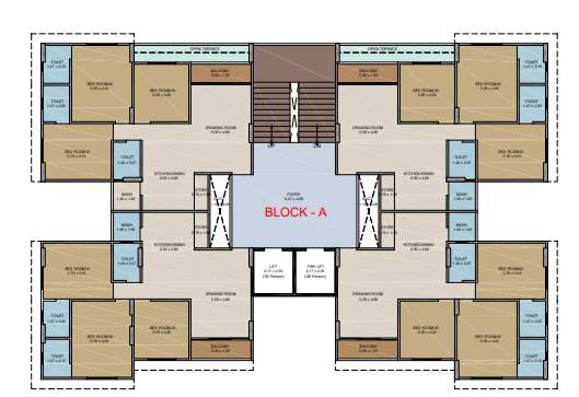  gurukrupa lakeview Block A Cluster Plan from 4th to 9th Floor