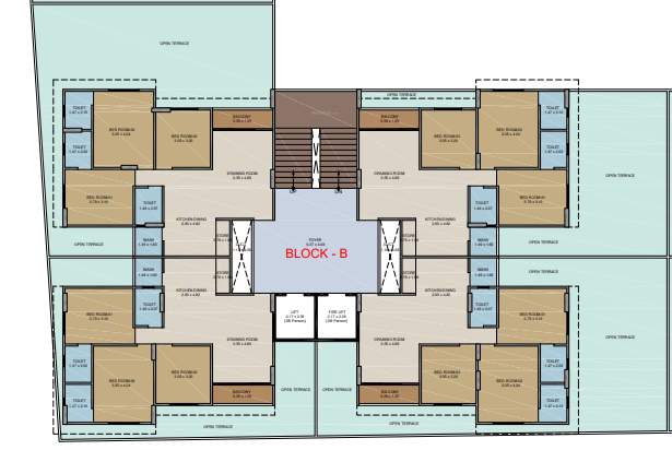  gurukrupa lakeview Block B Cluster Plan for 3rd Floor