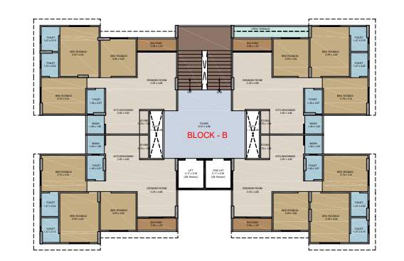  gurukrupa lakeview Block B Cluster Plan from 4th to 9th Floor
