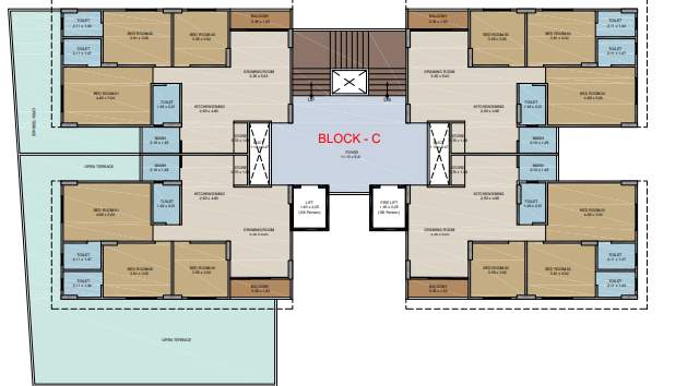  gurukrupa lakeview Block C Cluster Plan for 3rd Floor