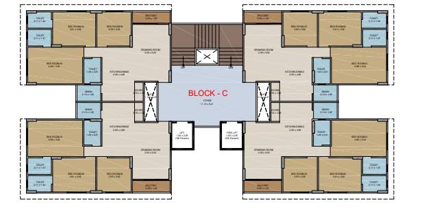  gurukrupa lakeview Block C Cluster Plan from 4th to 9th Floor