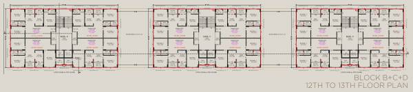 B, C, D Cluster Plan For 12th & 13th Floor reanand B, C, D Cluster Plan For 12th & 13th Floor