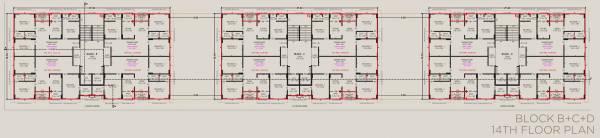 B, C, D Cluster Plan For 14th Floor reanand B, C, D Cluster Plan For 14th Floor