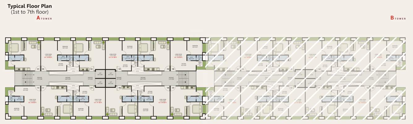  ram residency a tower Sai Ram Residency A Tower Cluster Plan from 1st to 7th Floor