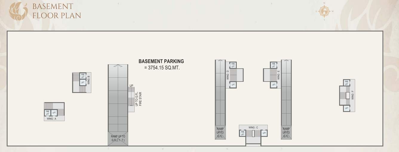  vaikunthdham chsl Block A,B,C,D & E Basement Floor Cluster Plan