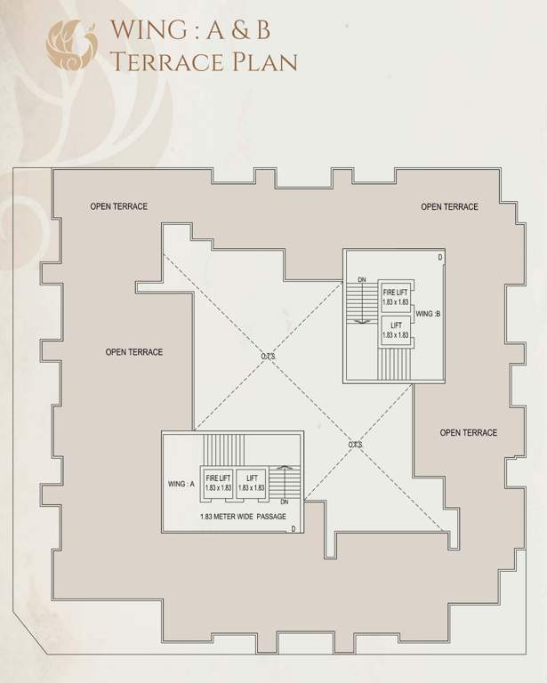  vaikunthdham chsl Block A & B Terrace Floor Cluster Plan