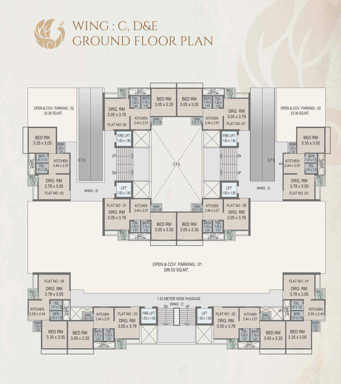  vaikunthdham chsl Block C,D & E Ground Floor Cluster Plan