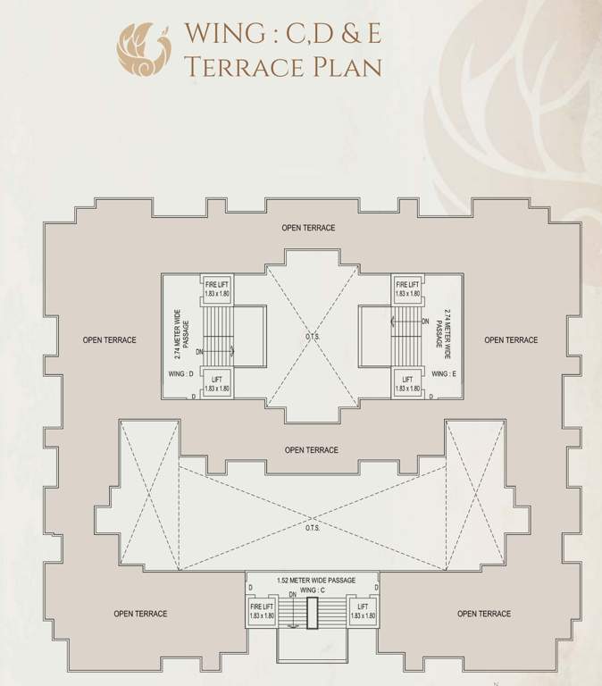  vaikunthdham chsl Block C,D & E Terrace Floor Cluster Plan