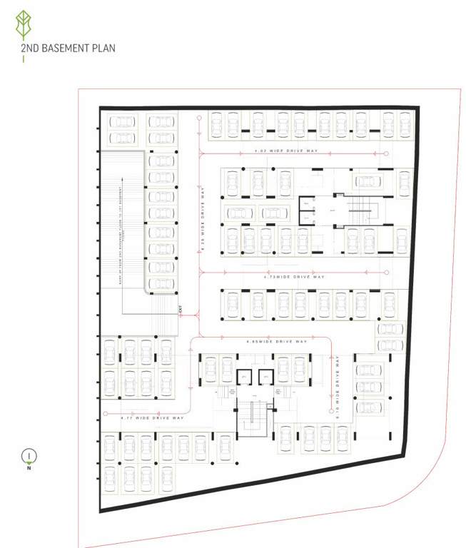 towers Block A & B Basement 2 Floor Cluster Plan