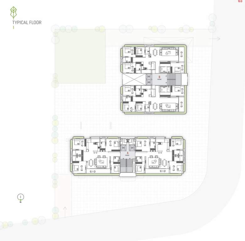 towers Block A & B Typical Floor Cluster Plan