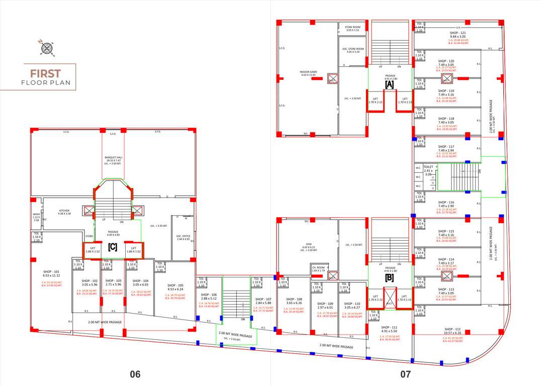  green view heights Block A,B & C Cluster Plan for 1st Floor