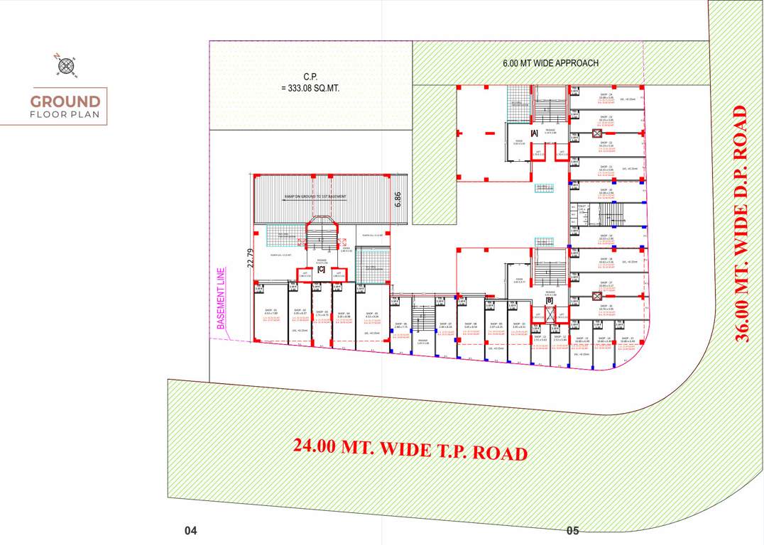  green view heights Block A,B & C Ground Floor Cluster Plan