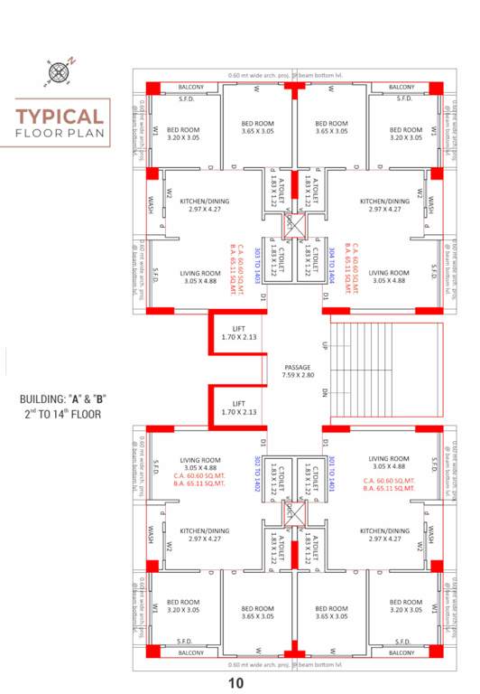  green view heights Block A Cluster Plan from 2nd to 14th Floor