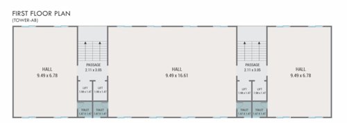  radhe-residency-appartment Block A & B Cluster Plan for 1st Floor