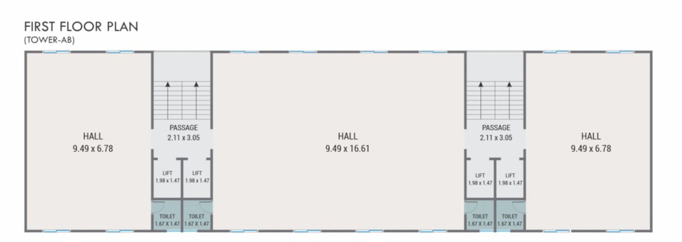  radhe residency appartment Block A & B Cluster Plan for 1st Floor