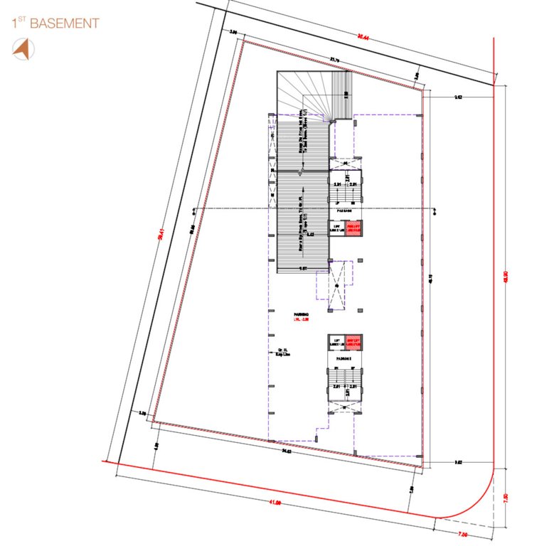 rudransh heights Block A & B Basement Floor Cluster Plan