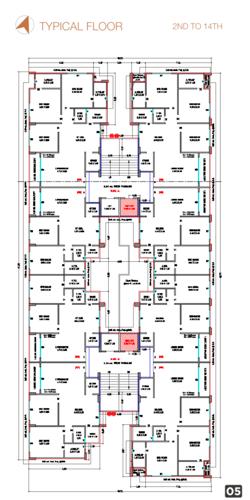  rudransh-heights Block A & B Cluster Plan from 2nd to 14th Floor