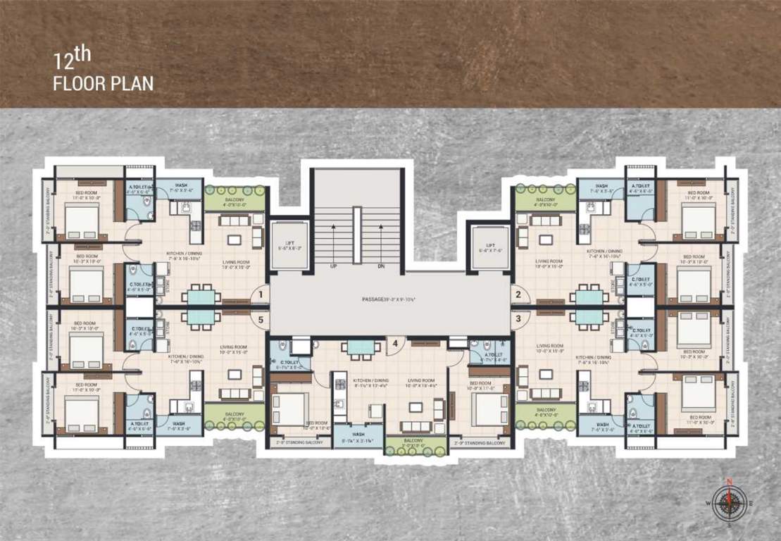  shivalik residency Shivalik Residency Cluster Plan for 12th Floor