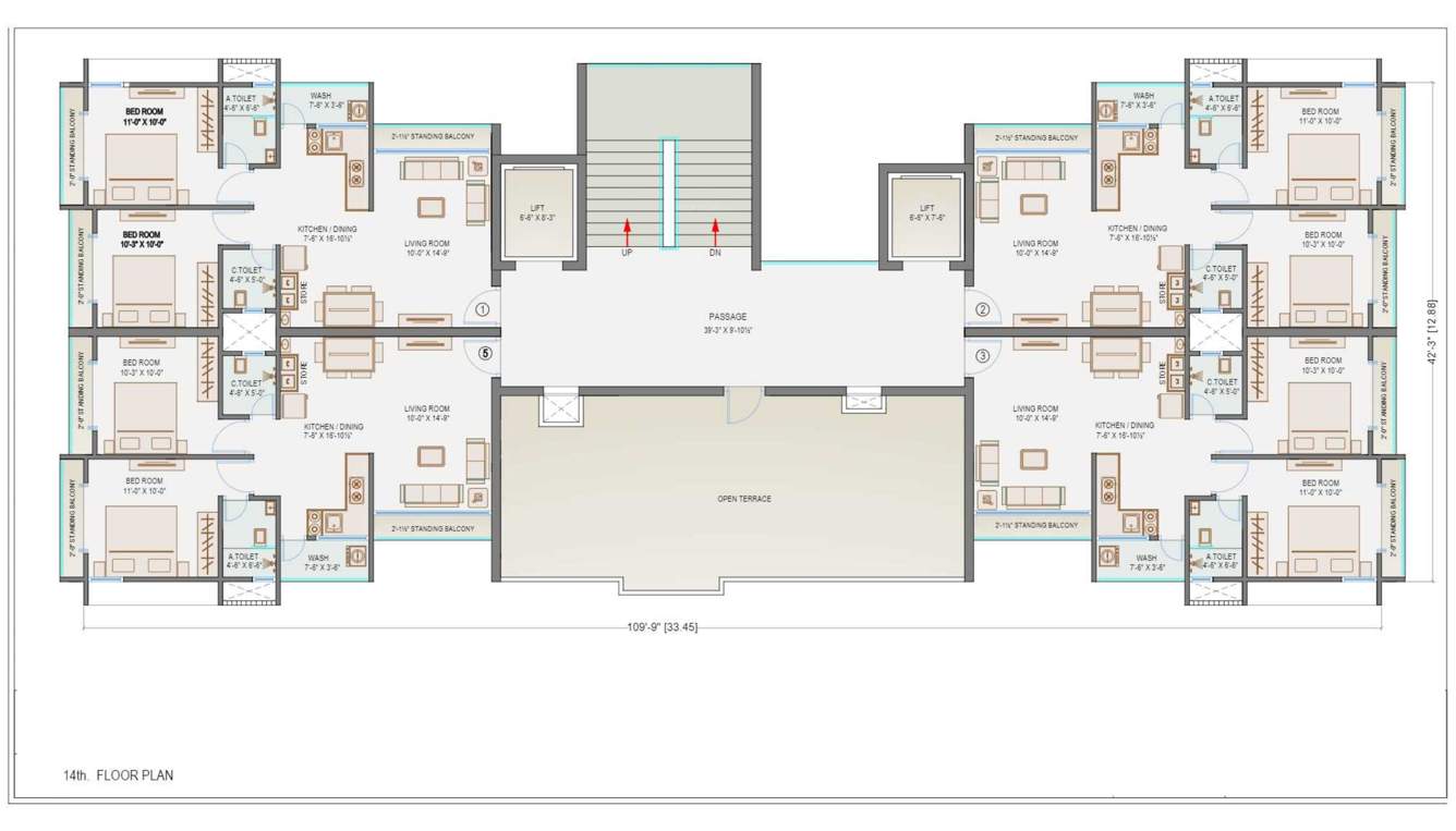  shivalik residency Shivalik Residency Cluster Plan for 14th Floor
