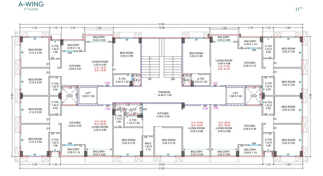  prayosha shine Block A Cluster Plan for 1st Floor