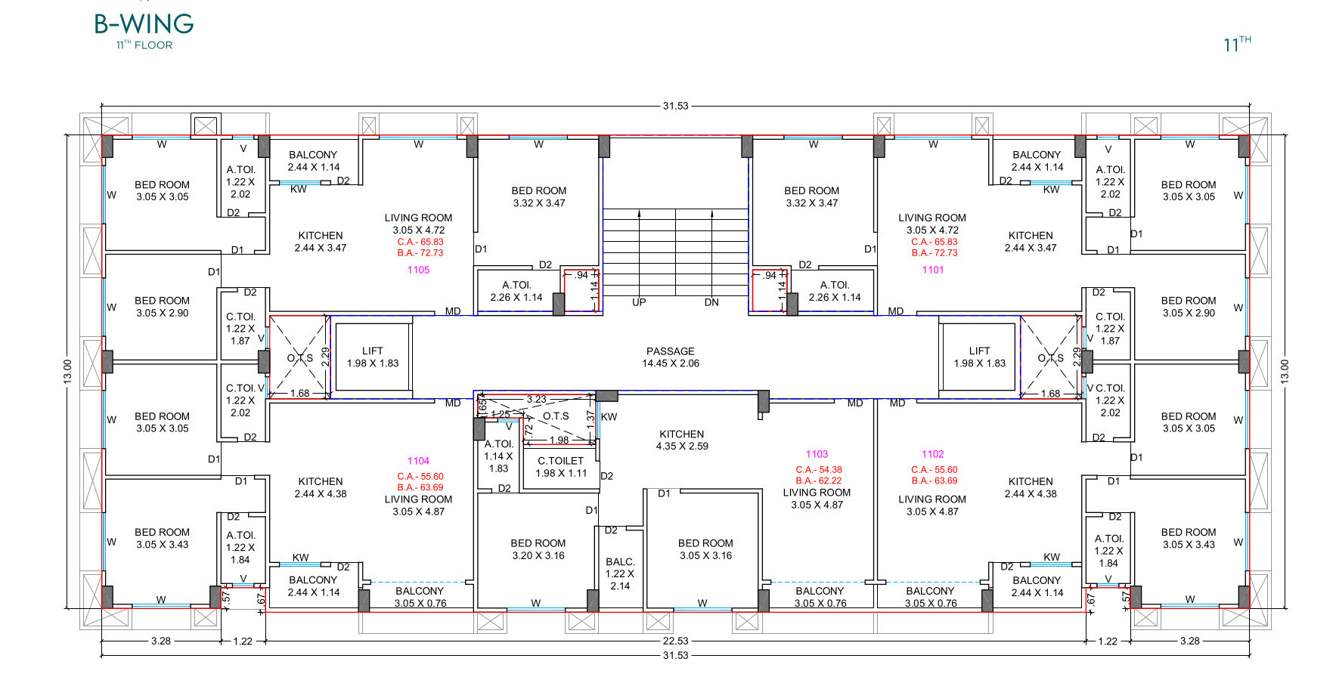 prayosha shine Block B Cluster Plan for 11th Floor