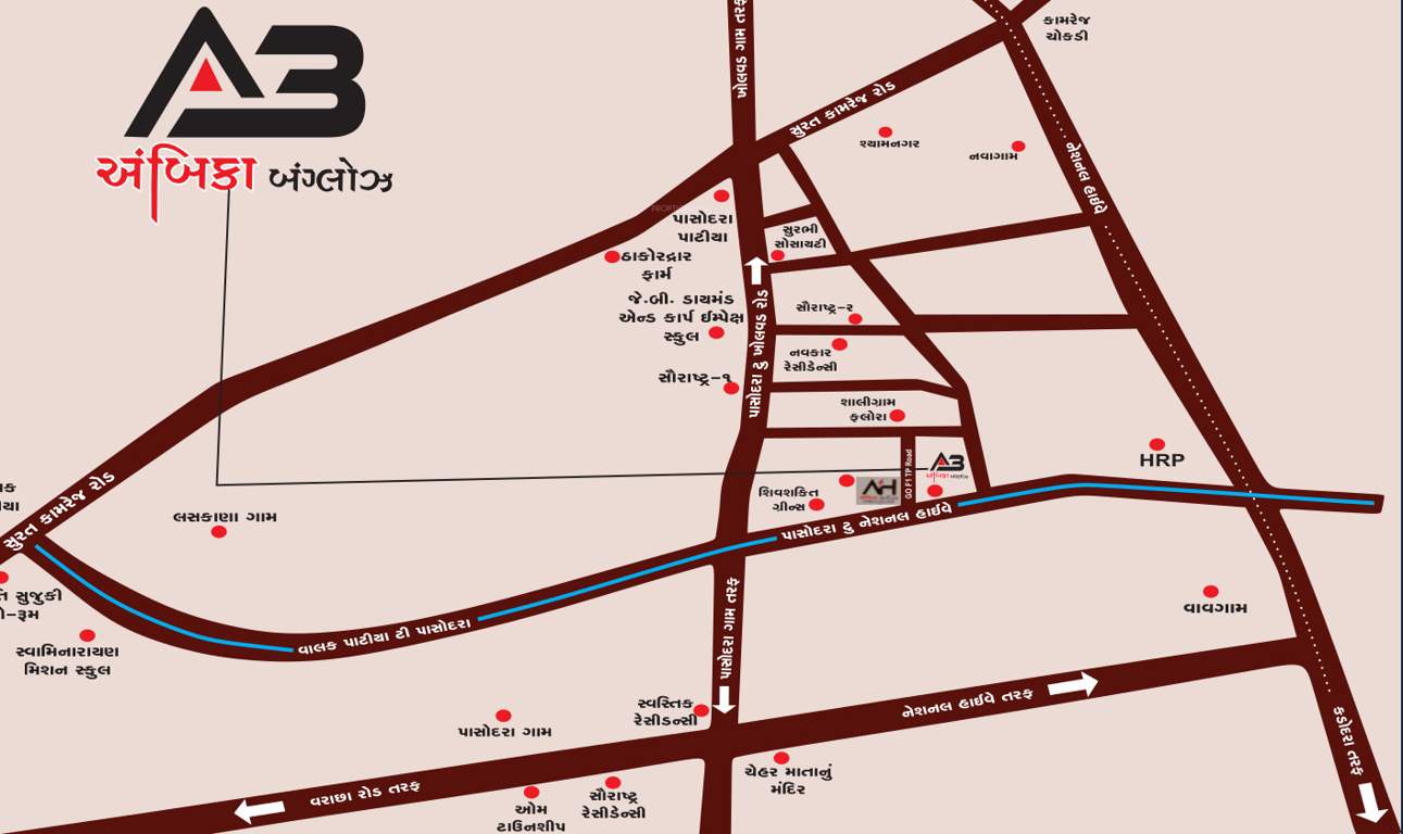  ambica bunglows Location Plan