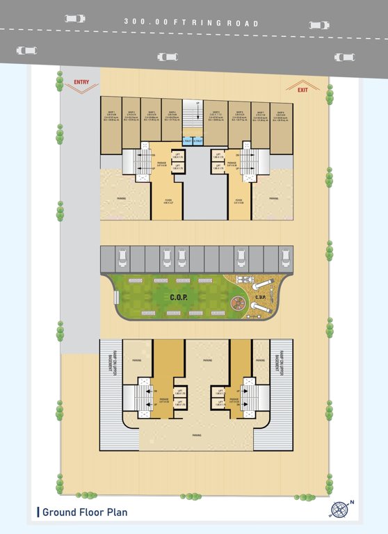 saundarya palace A To D Ground Cluster Plan