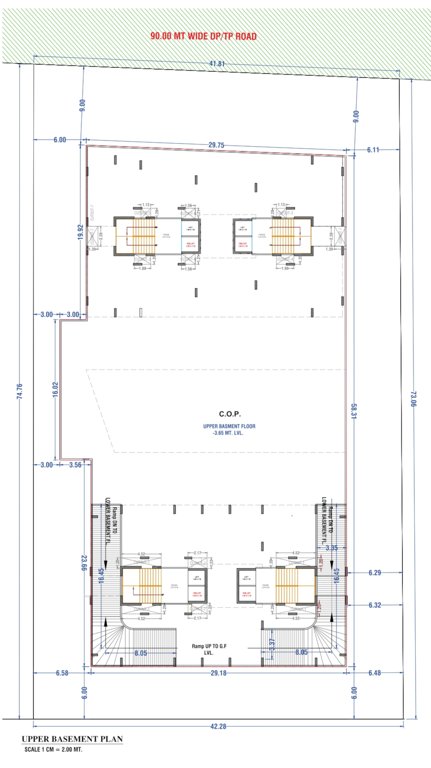 saundarya palace A To D Upper Basement Cluster Plan