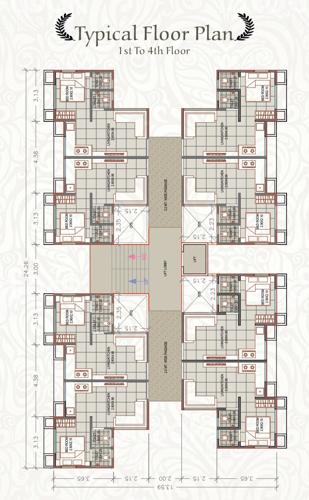  shivam-avenue Shivam Avenue Cluster Plan from 1st to 4th Floor