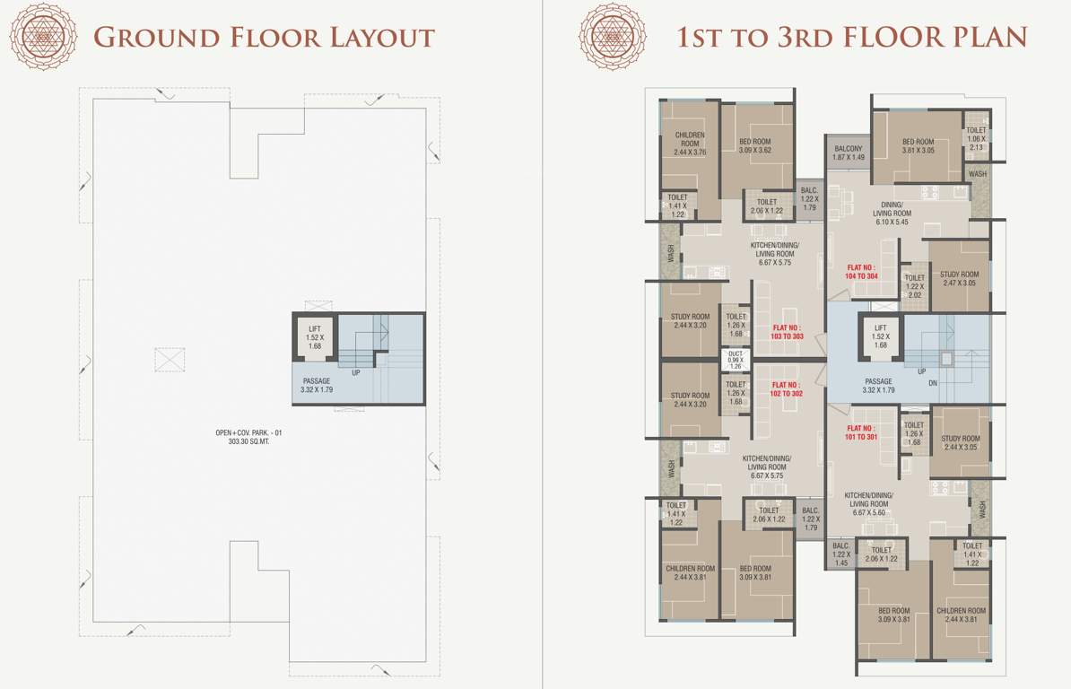  sanskruti Sanskruti Cluster Plan from ground to 3rd Floor