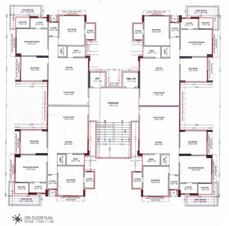 sky homes Block A Cluster Plan For 10th Floor