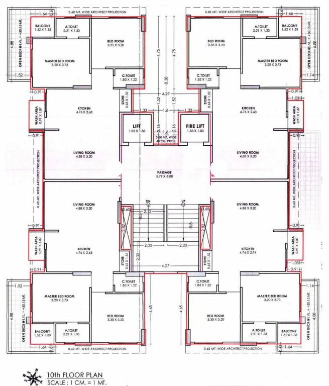 sky homes Block B Cluster Plan For 10th Floor