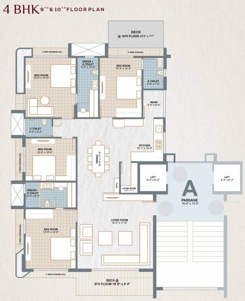  the-iconic A Cluster Plan For 9th & 10th Floor